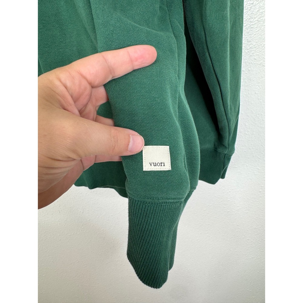 Vuori Restore Crewneck Sweatshirt Green Pullover Organic Cotton Womens Large - Picture 3 of 3